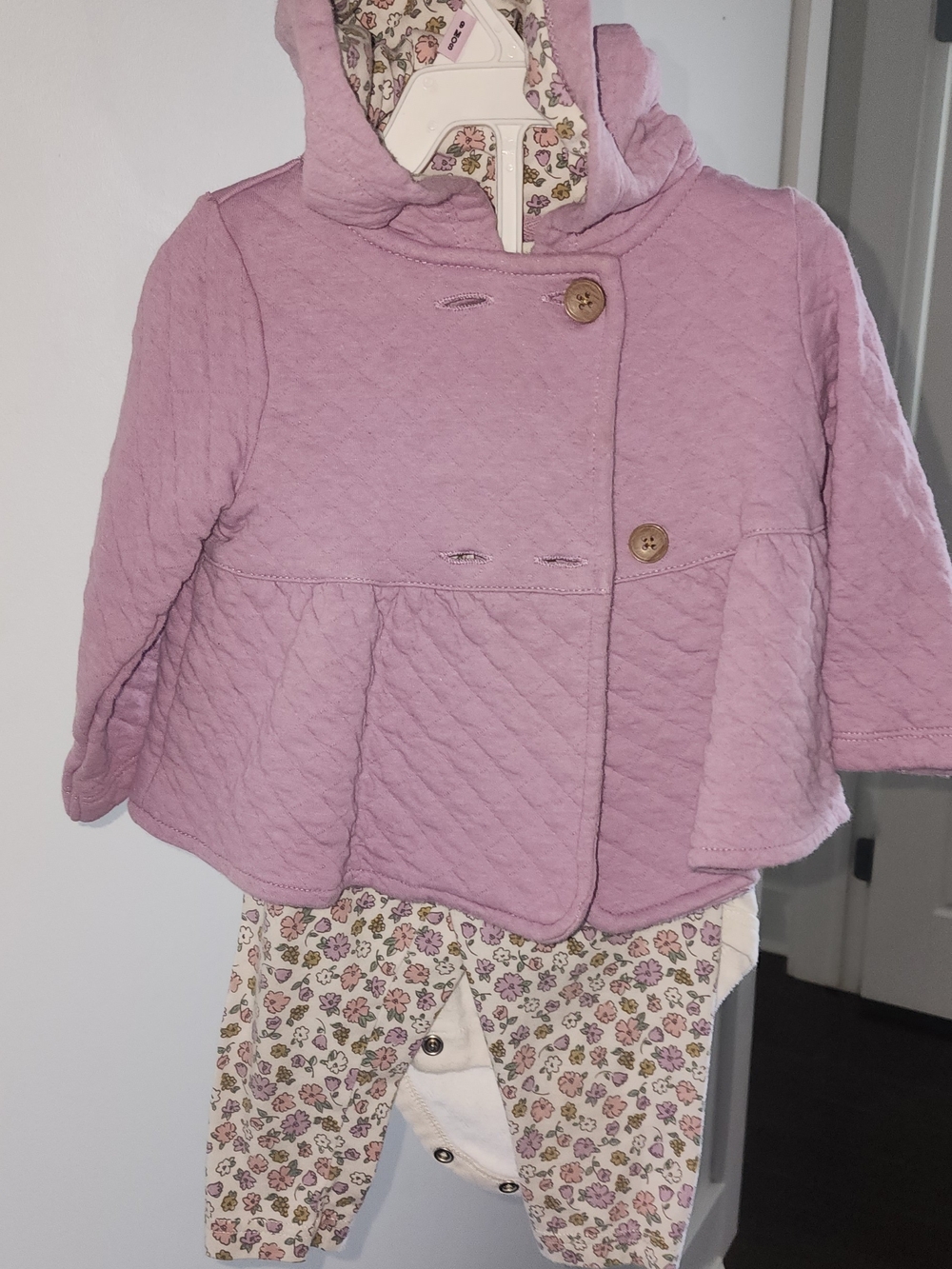 Carter's Quilted Hooded Peplum Jacket in Light Lavender